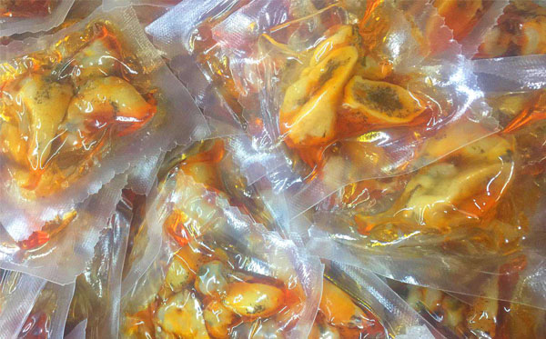 香辣牛牛肉、鮑螺肉